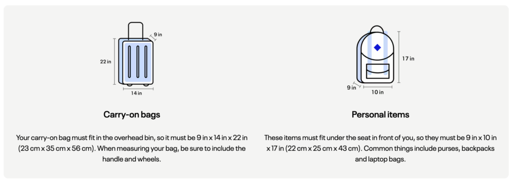 United Airlines carry on baggage rules