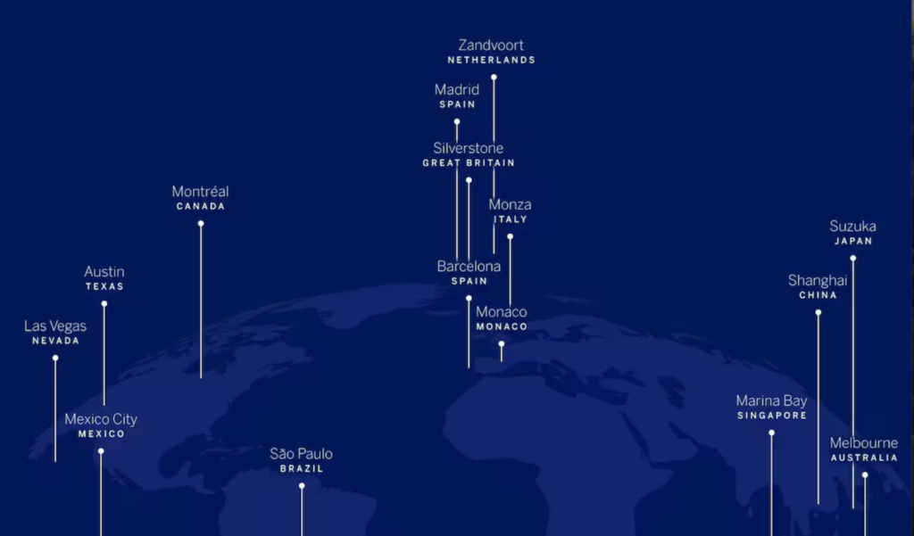 F1 and Amex locations