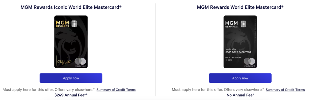 MGM Rewards credit cards