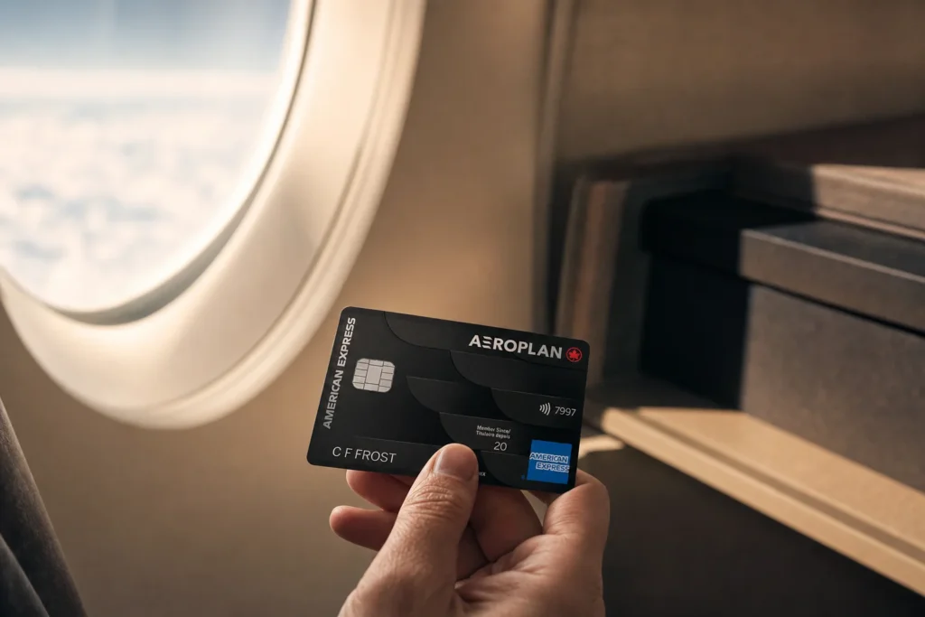 Carte Prestige Aéroplanᴹᴰ* American Expressᴹᴰ en situation à bord d'un avion