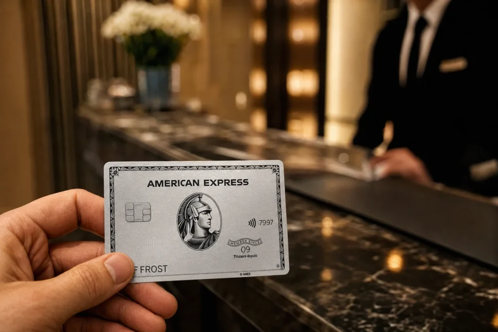Carte de Platineᴹᴰ d’American Express en situation hôtel