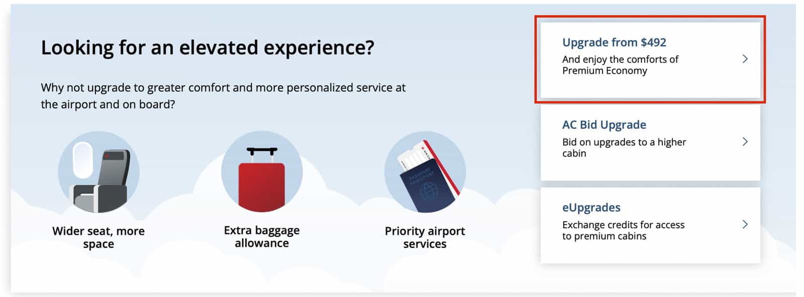 Air Canada bid upgrade - bid strength