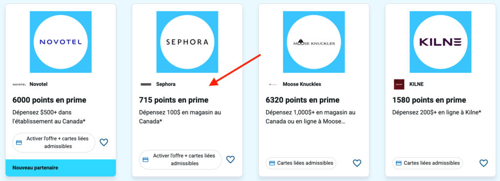 Blue Rewards Sephora example FR