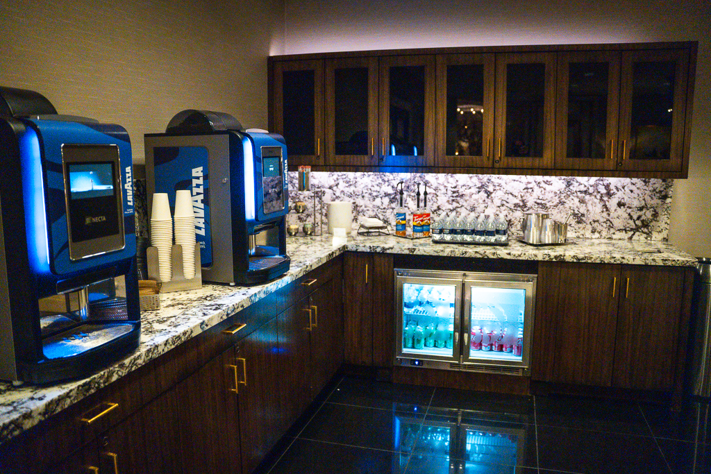 Station de café et boissons du VIP Lounge du MGM Grand