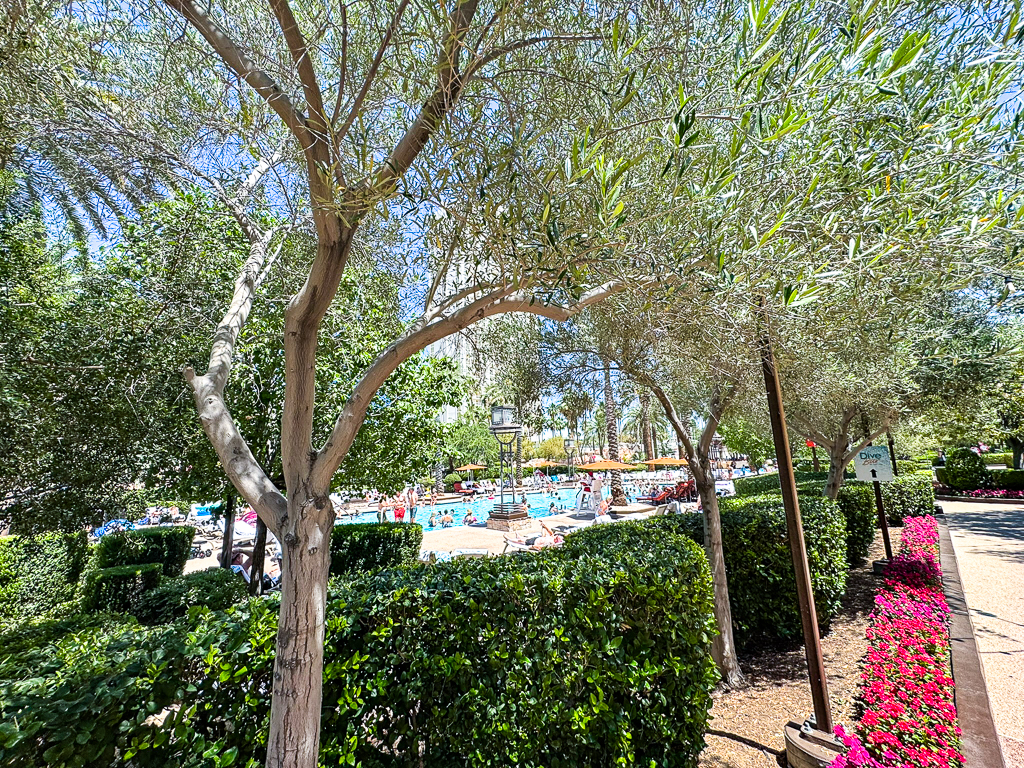 Allée menant à la piscine au MGM Grand, second angle