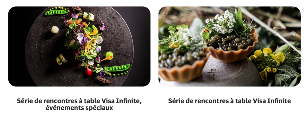 Visa Infinite dining series promo images FR