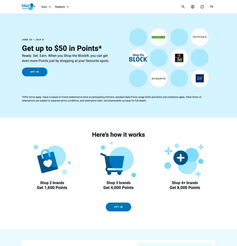 Blue Rewards Shop the Block: Up to 8,800 Bonus Points (June 25 – July 8 ...