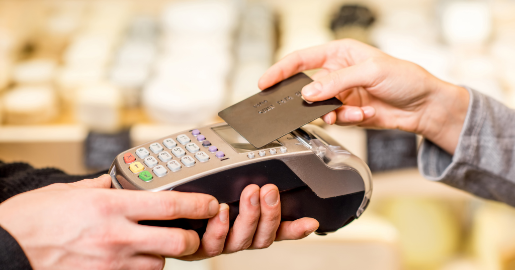 person tapping unknown card at terminal