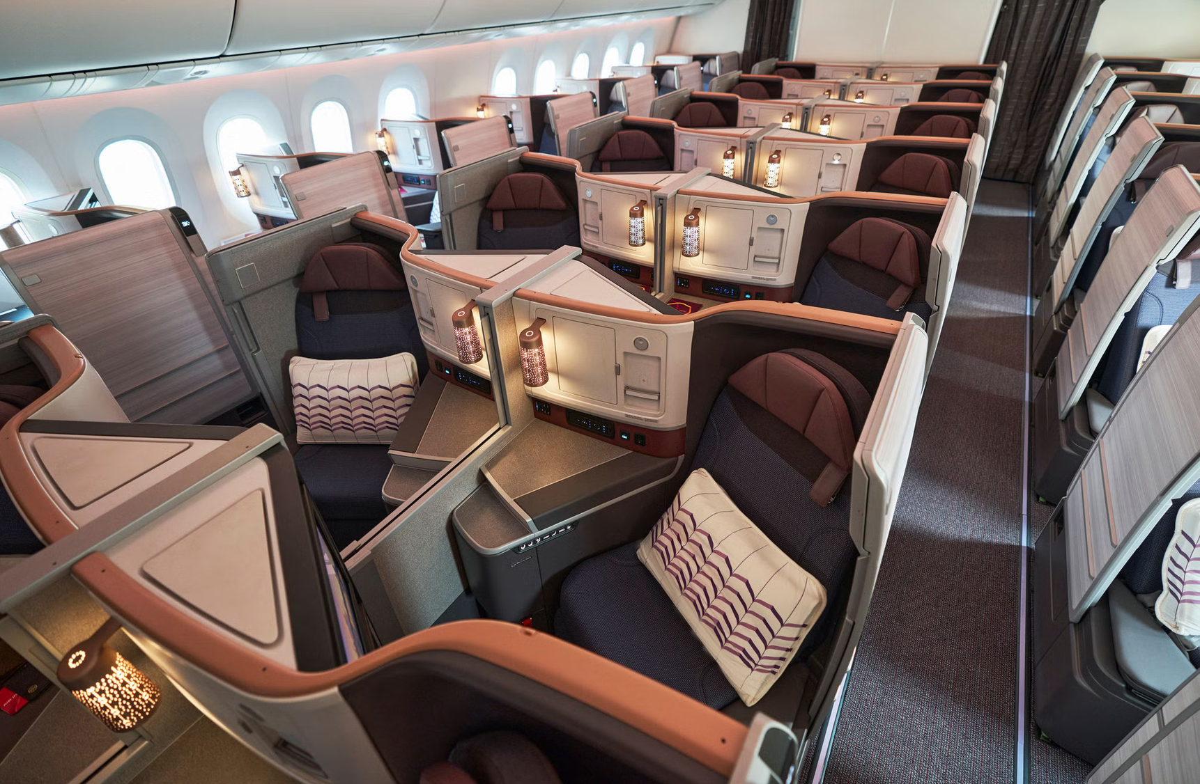 Cabine de classe affaires du Boeing 787-9 d'Air India