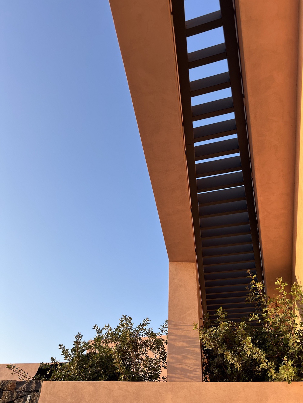 Architectural detail of the pergola at Domes Novos Santorini