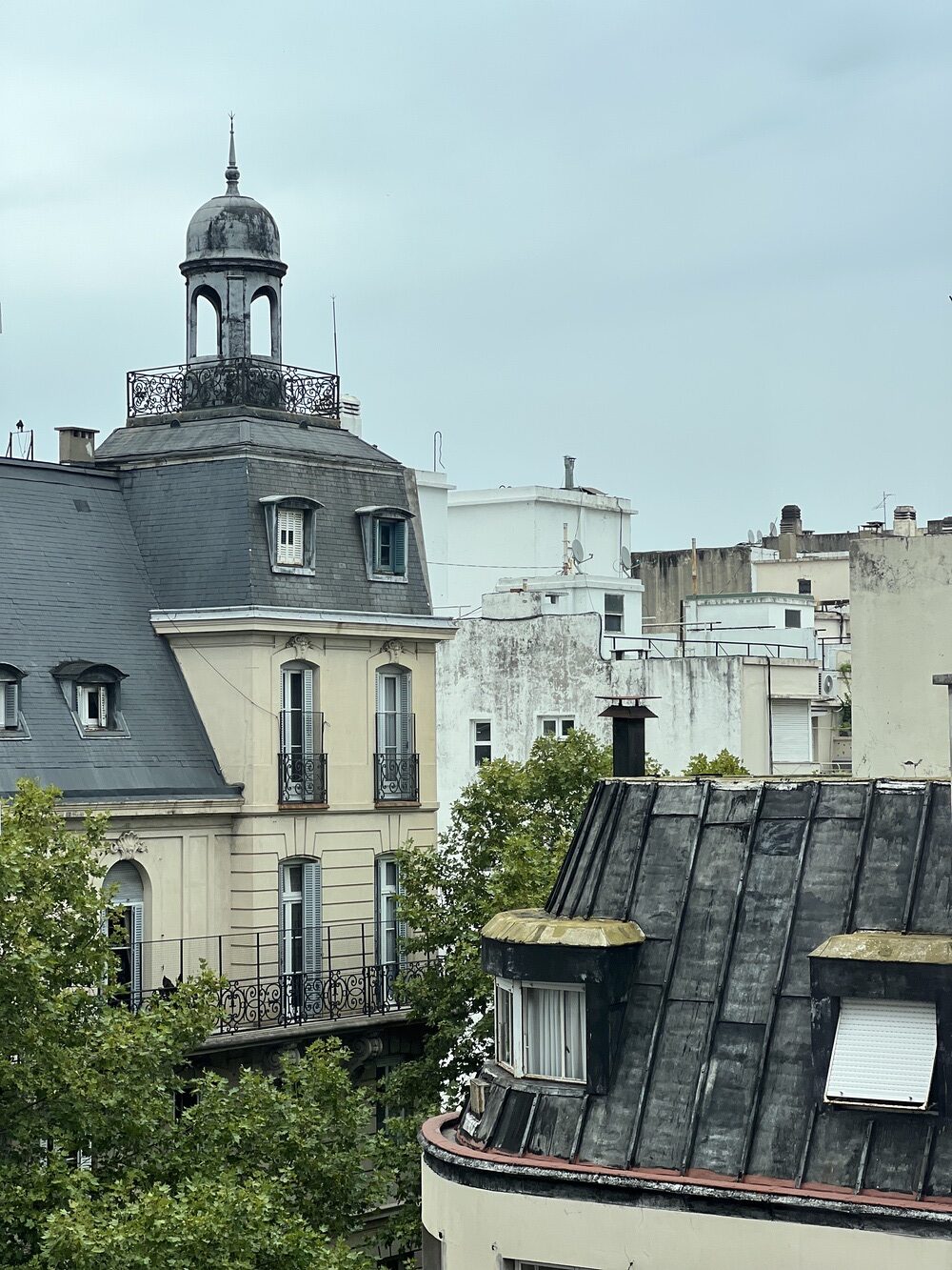 Parisian-style rooftops and dome in the Recoleta neighborhood