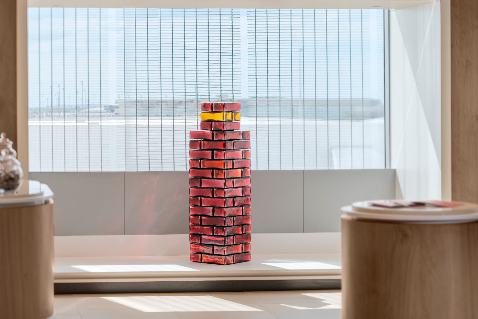 Wonder Block artwork by Jean-Michel Othoniel displayed in Air France's La Première lounge ©Air France