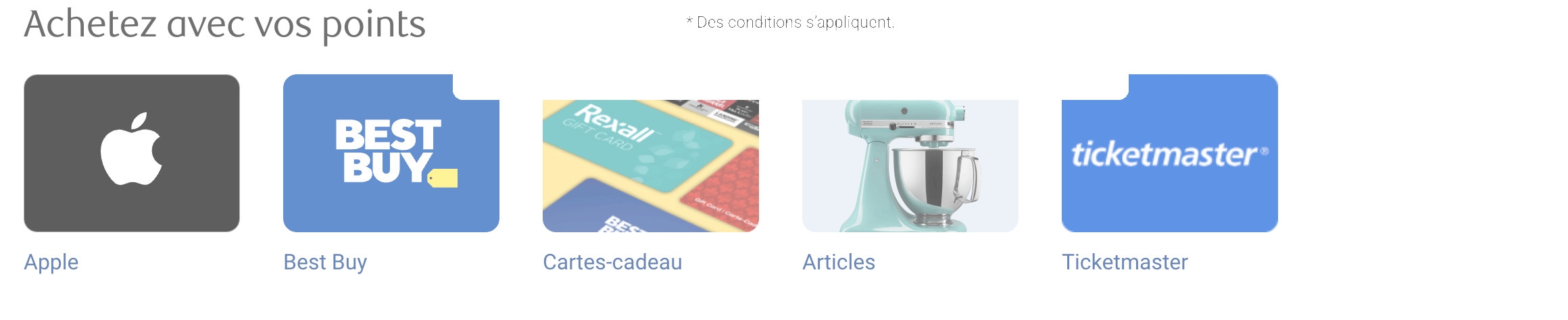 RBC Avion&nbsp;: comment utiliser vos points sans voyager - section Achetez avec vos points d'Avion Récompenses