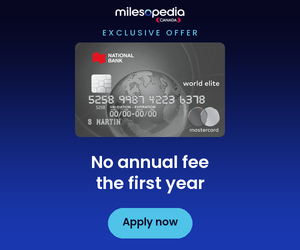 National Bank World Elite Mastercard - No annual fee the first year