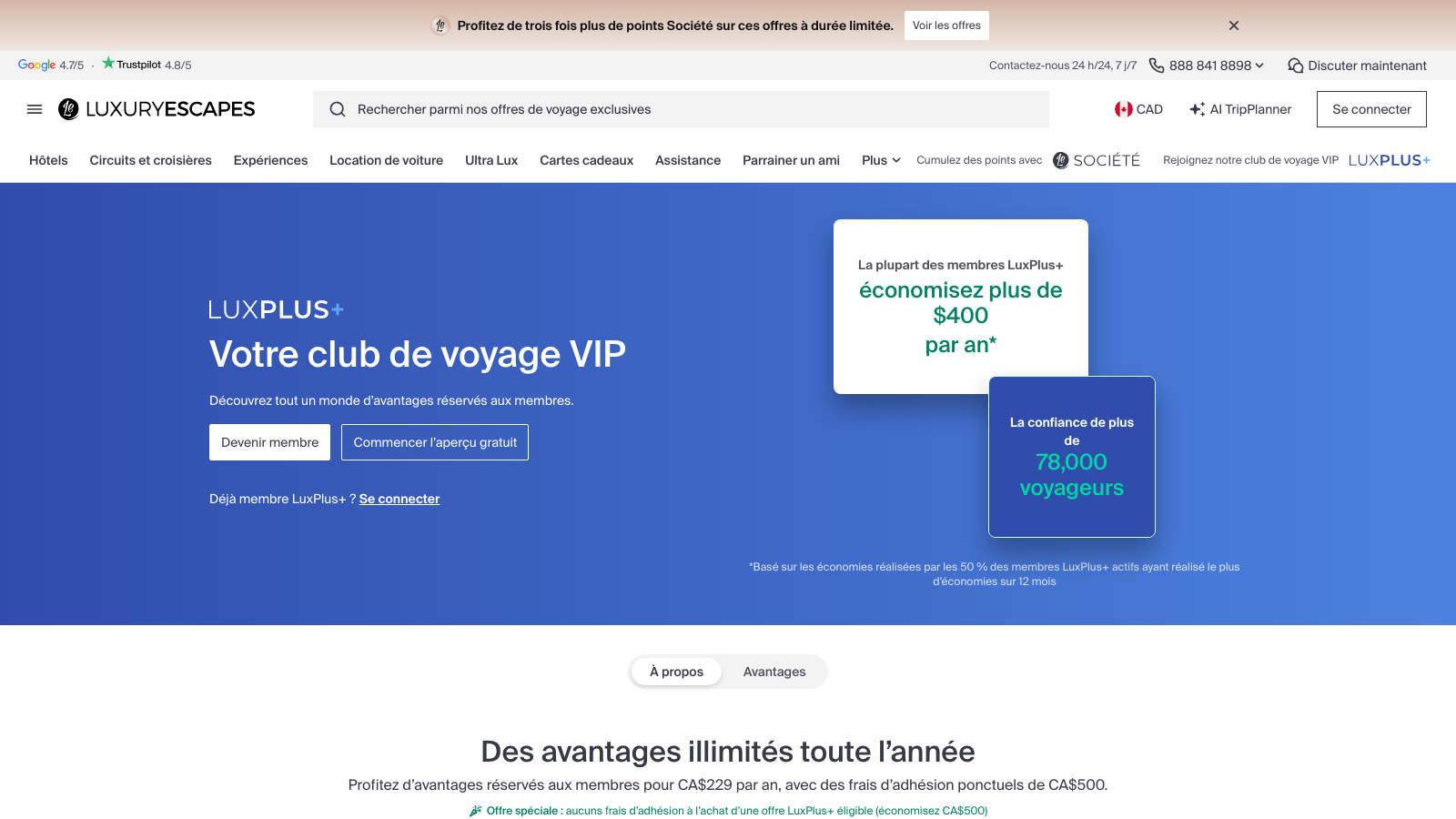 Luxury Escapes LuxPlus+, the VIP Travel Club Page