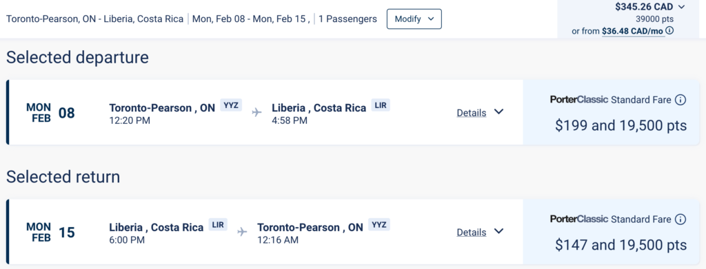Porter Toronto Costa Rica example EN
