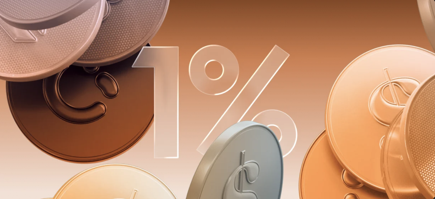 Wealthsimple visual announcing the 1% match on investment transfers