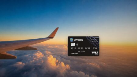 RBC Avion Visa Infinite card against a sunset aerial view, RBC Avion points value